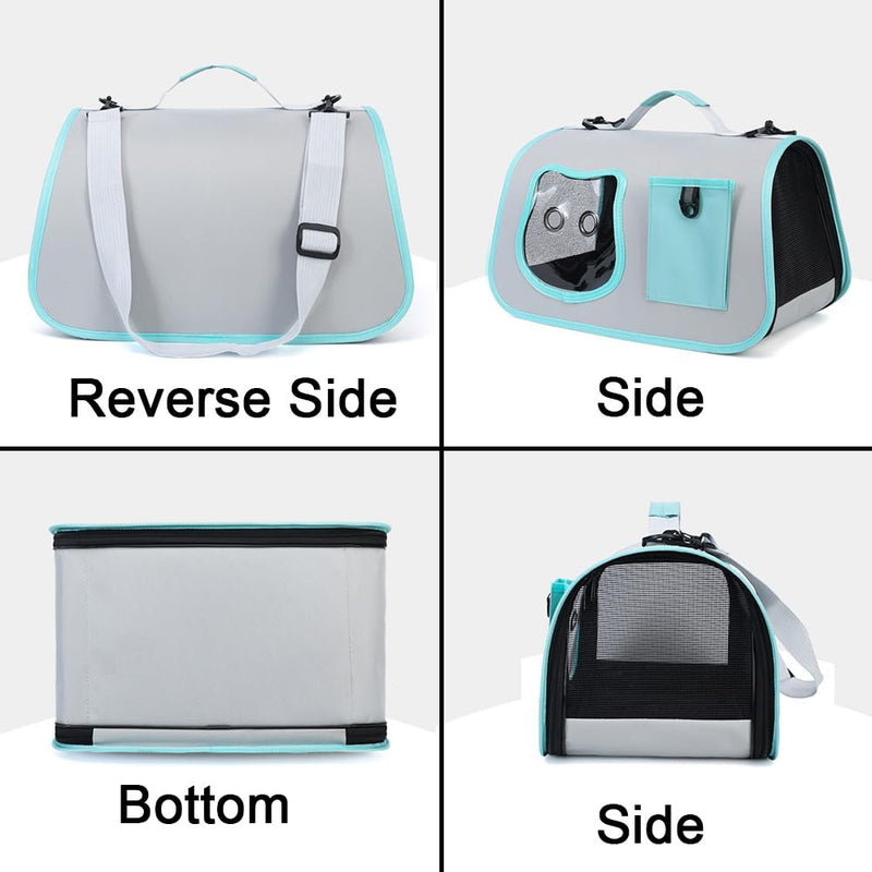 Cat Bag for Going Out, 17 * 10inch Portable Tote Hundred Pet Bag, Large Capacity Shoulder Slanting Cross Cat Dog Bag Blue - PawsPlanet Australia
