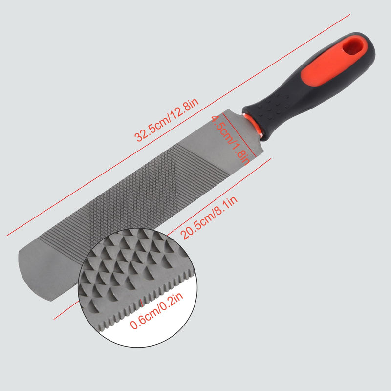 Yosoo Health Gear Horseshoe Trimming Tool 8 Inch Hoof Rasp, Solid Carbon Steel Horseshoe File with Rubber Handle, Double Sided Hoof Rasp Farrier File Tool for Horse Goat Cow Donkey
