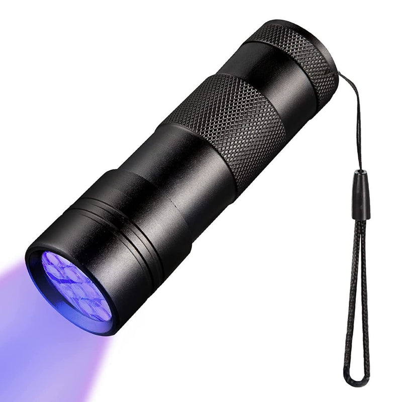 JacobsParts UV Flashlight Black Light, Handheld Inspection Blacklight 12 Led 395nm Mini Light Torch for Dog Pet Urine Stains, Bed Bugs Detector and Scorpions 1