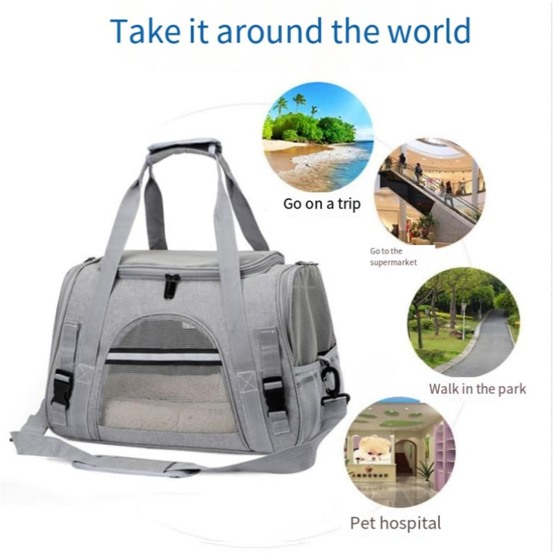 Cat Carriers, Dog Carriers, Pet Carriers – Airline-Approved Soft-Sided Bag for Cats & Small Dogs (Up to 15 lb), Foldable, Breathable Mesh, Privacy Cover, Washable & Lightweight Blue - PawsPlanet Australia
