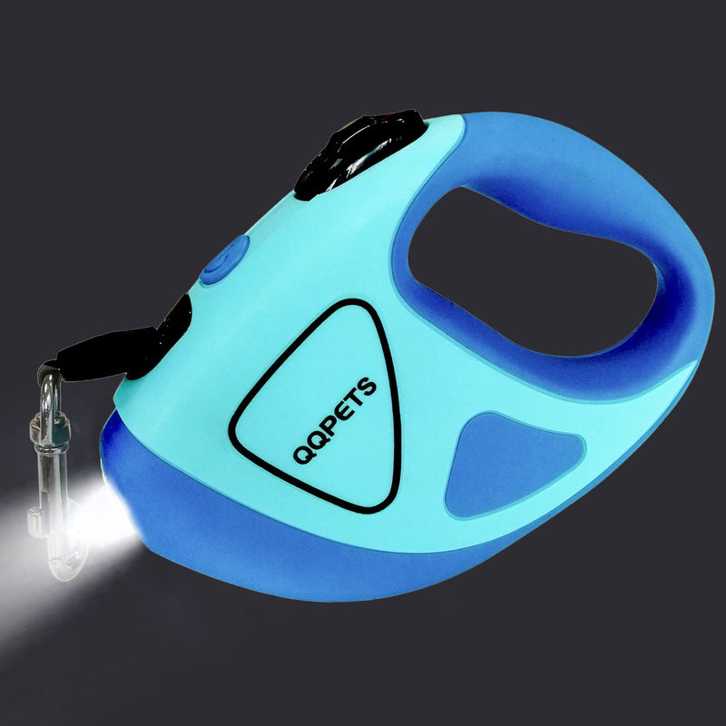 Retractable Dog Leash with LED Flashlight, 16 ft Dog Safety Walking Leashes for Small Medium Large Dogs up to 110 lbs,Tangle Free, Anti-Slip Comfort Grip (Large- 16 ft up to 110 lbs, Blue) Large- 16 ft up to 110 lbs