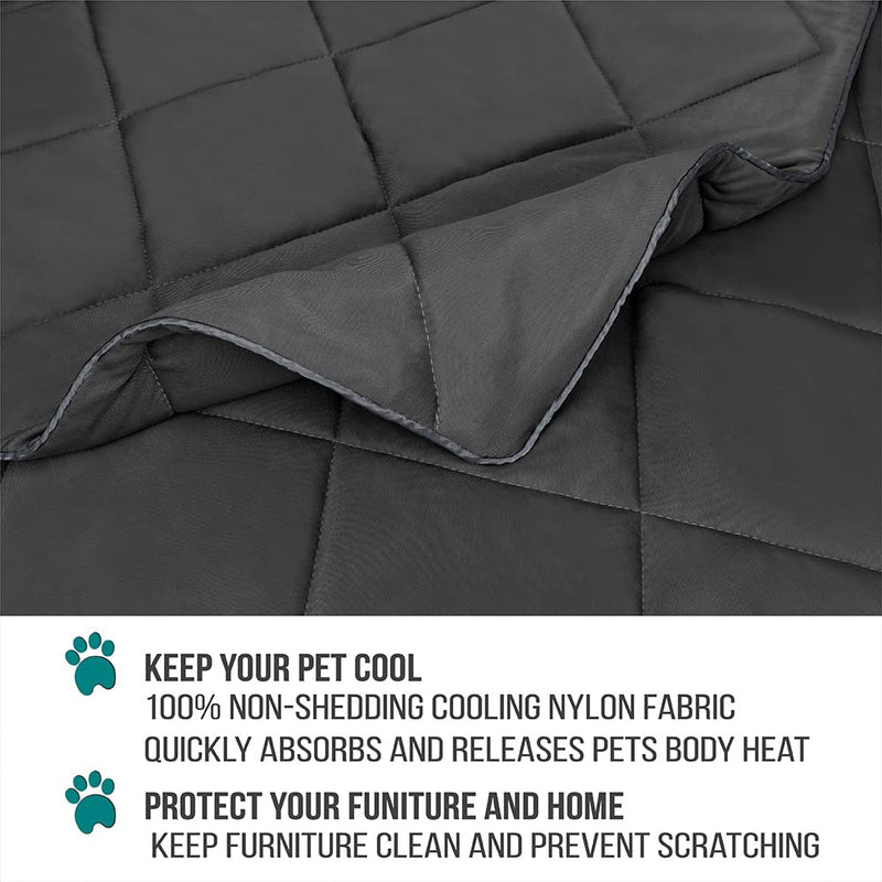 PetAmi Premium Cooling Dog Blanket | Lightweight Fluffy Pet Throw Blanket Bed Cover for Dogs, Cat, Puppies | Pet Blanket Furniture Protector Couch Sofa | Reversible Fuzzy Cozy | 24x32, Grey Small (24x32) - PawsPlanet Australia