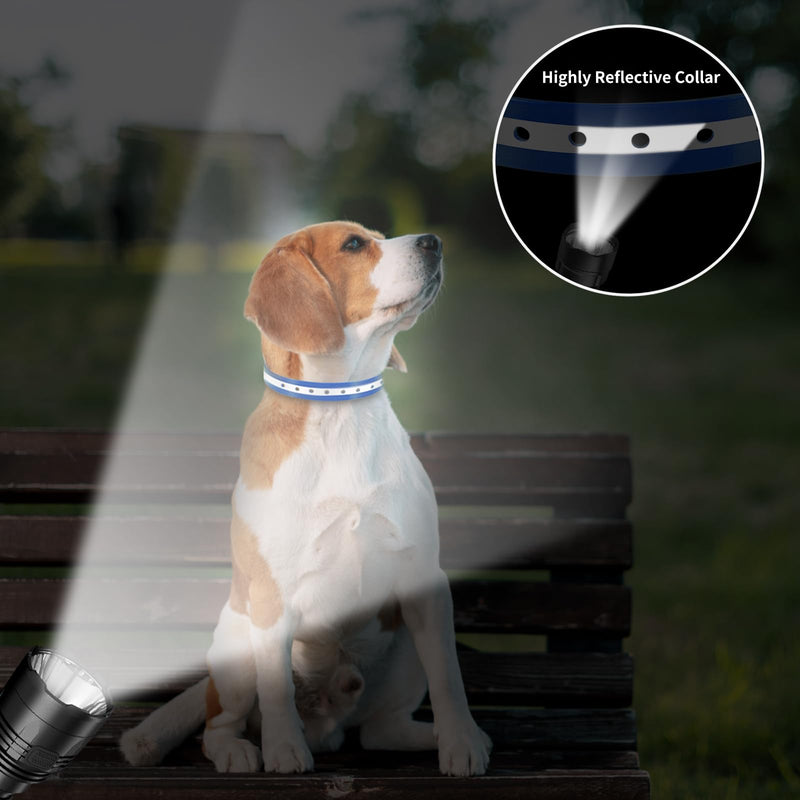 PaiPaitek Shock Collar Replacement Strap for Most of Training Collar, 3/4 Inch Dog Collar Replacement for Wireless Fence and Bark, Adjustable Waterproof TPU Collar Strap - 2 Pack TPU Reflective Black and Blue - PawsPlanet Australia