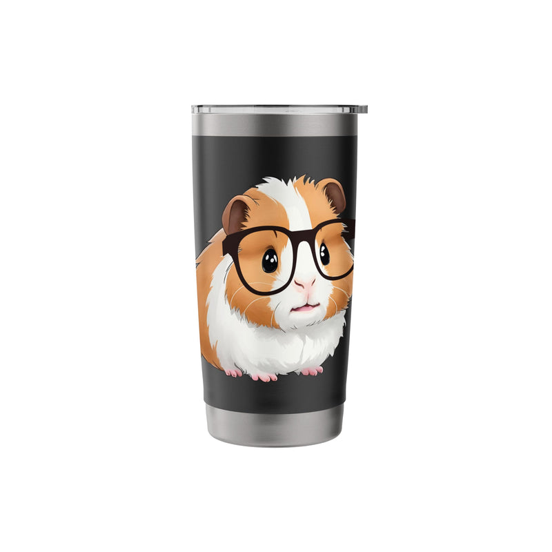 Guinea Pig With Sunglasses - Animal Pet Owner Rodent Lover Stainless Steel Insulated Tumbler Black 20 Ounces - PawsPlanet Australia