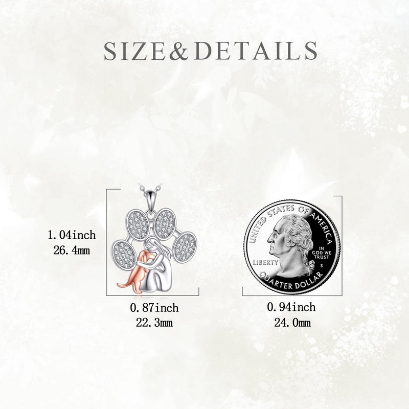POPLYKE Dog Star/Paw Necklace for Women Sterling Silver Dog Pendant Jewelry Gifts for Girls Paw - PawsPlanet Australia