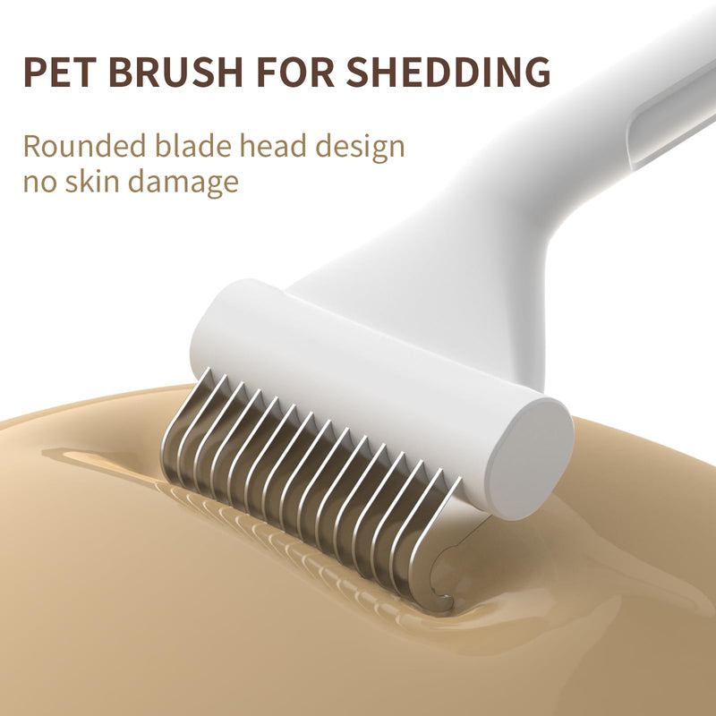 Dog Brush for Shedding cat deshedding grooming supplies for indoor short long hair pet dematting undercoat rake for brish poodle remove matted fur slicker best comb tool cepillo para perros. (White) White - PawsPlanet Australia