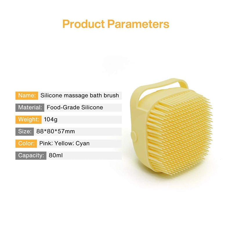 L.B. Dog Bath Brush Silicone, Massage Soft Brush Cats, Pet Massage Brush Shampoo Dispenser - PawsPlanet Australia