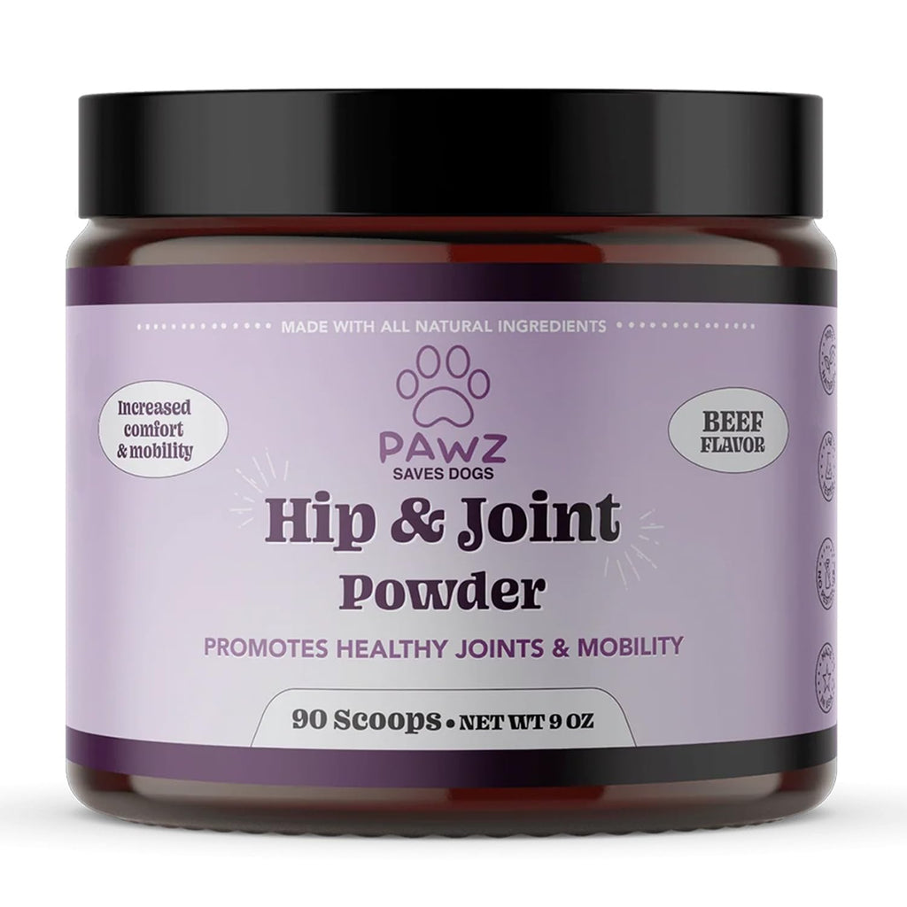 PAWZ Hip & Joint Supplement Powder for Dogs - 90 Scoops Brisket Flavor - Joint Mobility & Flexibility - Mussel, Glucosamine, Chondroitin, Msm, Vitamin E with Natural Flavors - Suitable for All Dogs Hip & Joint Powder - PawsPlanet Australia