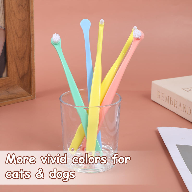 5 PCS Small Dog Toothbrush, Pet Toothbrush Cat Tooth Brush Micro Head Puppy Tooth Brushing Cat Dental Care Oral Hygiene Deep Teeth Cleaning Brushes 360 Degree Soft Bristles Round&Pointed Toothbrushs - PawsPlanet Australia