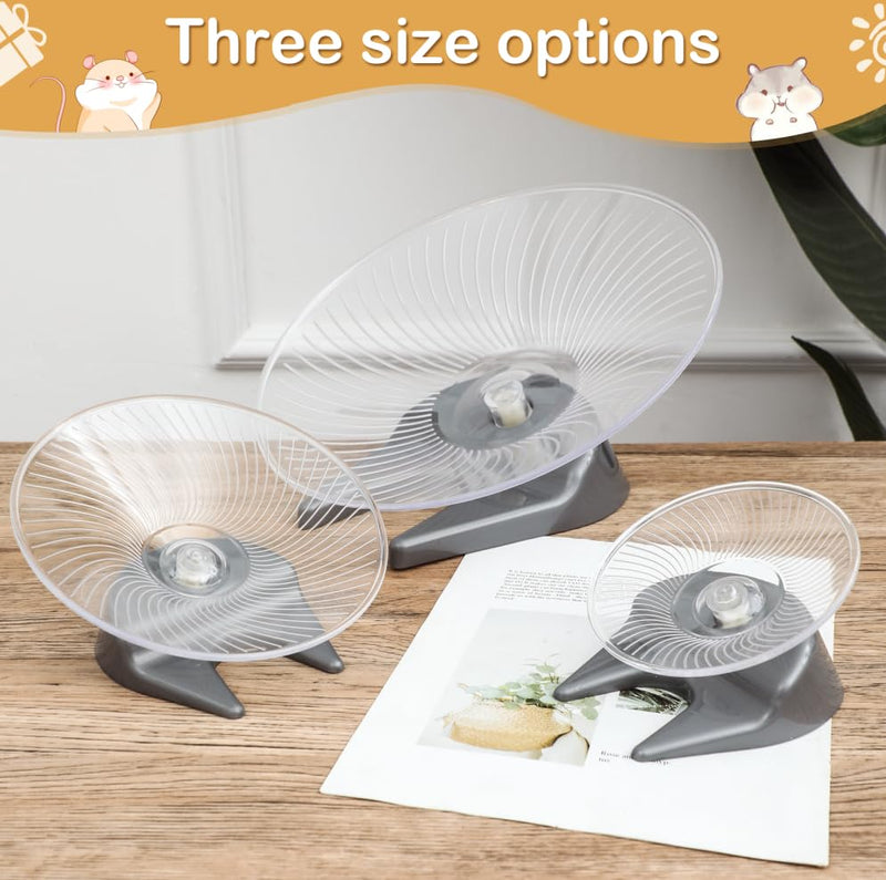 Hamster Wheel Saucer Silent Spinner/Quiet Exercise Flying Runner for Dwarf Hamster/Gerbil Rat/Hermit Crab Small Cage Large - PawsPlanet Australia