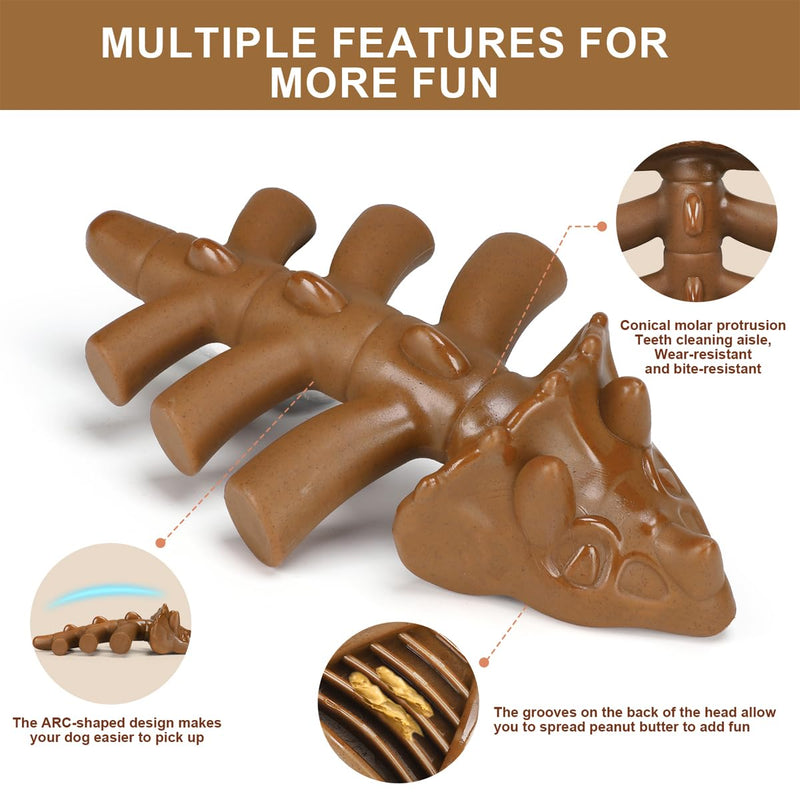 Indestructible Dog Chew Toy for Aggressive Chewers Tough Durable Nylon Interactive Dog Bone Toy for Large Medium Small Dogs Breeds Teething Training Exercise Toy-Beef Flavored Beef - PawsPlanet Australia