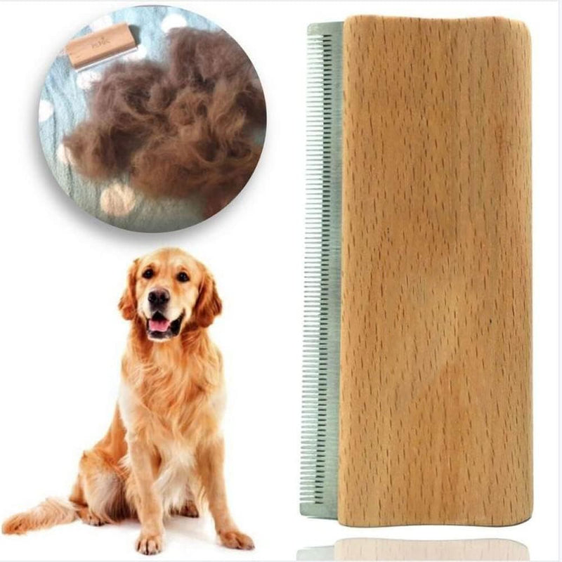 Wood Groom Brush, Deshedding Grooming Tool, Professional Pet Wooden Groomer, Ergonomic Design, No Hurt for Dogs, Cats and Horses (5 inch) 5 Inch - PawsPlanet Australia