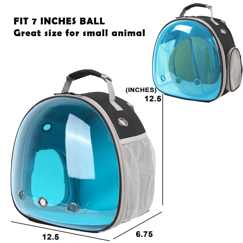 Bearded Dragon Travel Backpack with Harness and Leash Set,Lizard Backpack Travel Carrier,Space Capsule Clear Bubble Window Astronaut Reptile Carrier Backpack, Airline Approved Black/Blue Backpack+LSH Grey - PawsPlanet Australia