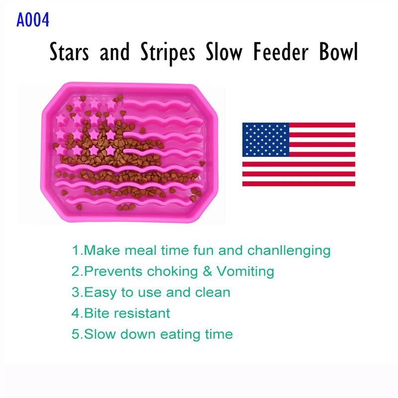 Dog Bowls Slow Feeder, Dog/Cat Puzzle Feeder Bloat Stop to Slow Down Eating,Large Medium Small Breed & Puppy Dog Slow Feeder Bowl (Star Pink)