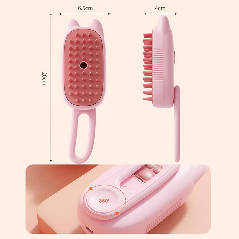 Cat Steam Bursh, Steam Pet Hair Brush for Cats and Dogs, 3 in 1 Cat Grooming Steam Brush for Massage, Multifunctional Cat Grooming Brush, Pet Hair Removal Tool Comb for Cats and Dogs - PawsPlanet Australia