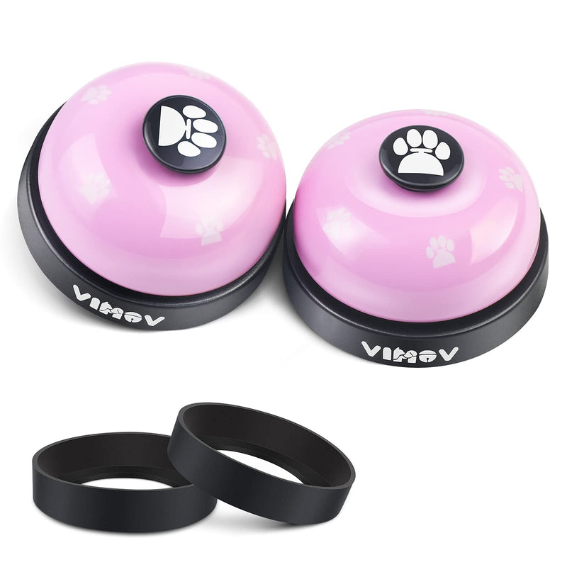 Pet Training Bells, Set of 2 Dog Bells for Potty Training, Desk Bell for Dogs, Pink