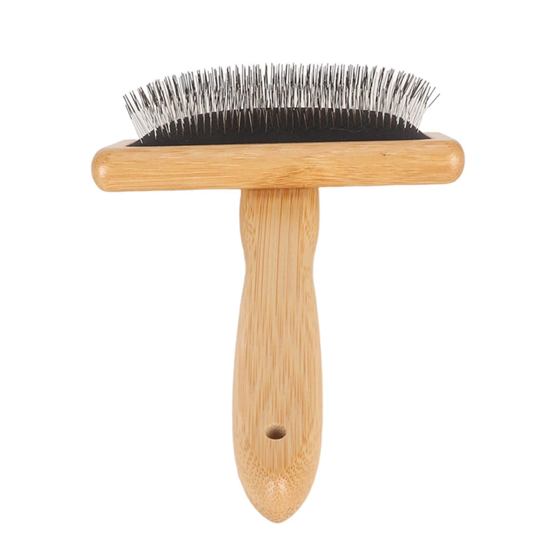 Sheepskin Wool Brush, Sheepskin Wool Wire Brush with Hole Cushion, Macrame Slicker Comb Pet Slicker Brush with Wood Handle for Grooming, Removing Shedding and Dirt (L) L - PawsPlanet Australia