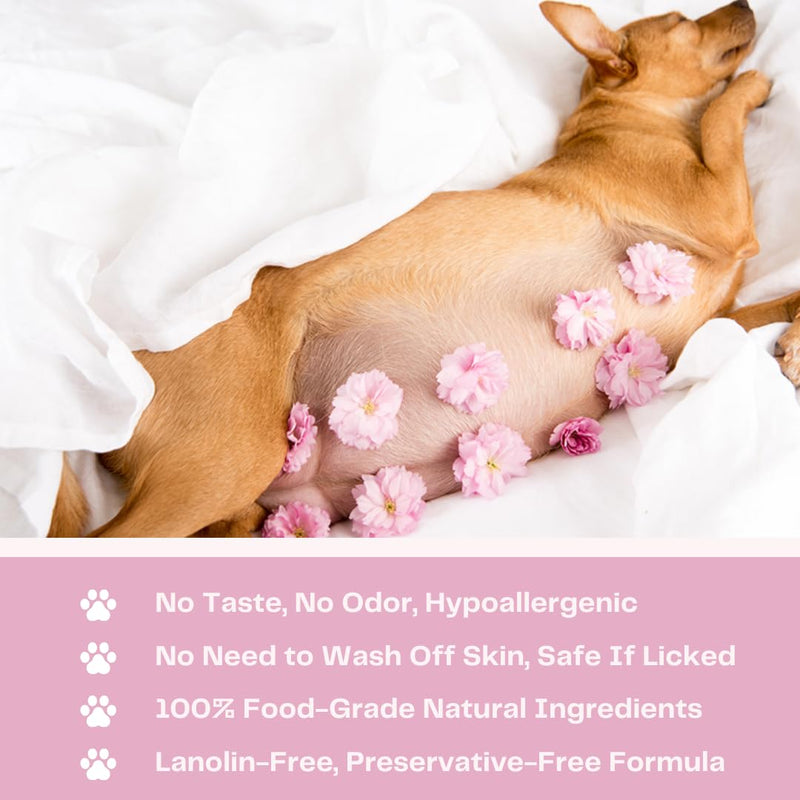 Nipple Soothing Balm for Nursing Dogs & Cats – Lick-Safe, Lanolin-Free, All-Natural Nipple Butter – Soothes Chapped & Cracked Skin – Coconut Oil, Shea Butter, Vitamin E, 2.11 oz - PawsPlanet Australia