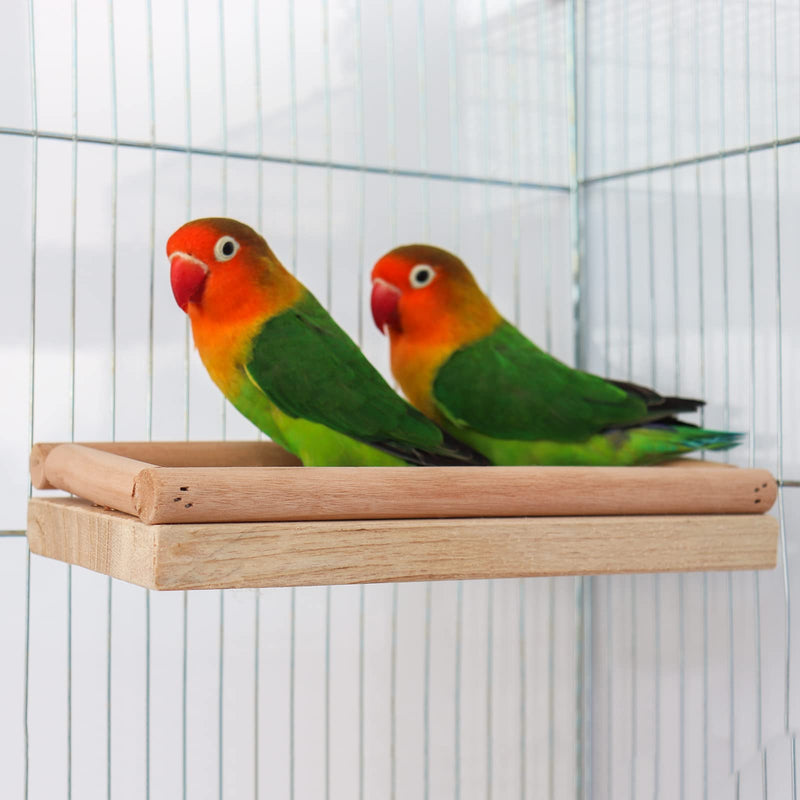 Bird Perch Stand Toy, Bird Food Holder, Natural Wooden Bird Cage Accessories, Bird Standing Climbing Perch for Parrot, Cockatiel, Rat, Parakeet, Budgies, Love Birds G - PawsPlanet Australia
