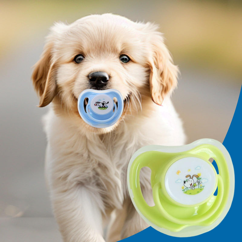 Pacifier for Kittens | Puppy Toy, 4-Piece Teat Set, Cute Silicone Chew Toy | Safe Teething System for Pets, Protective Dust Protection Set