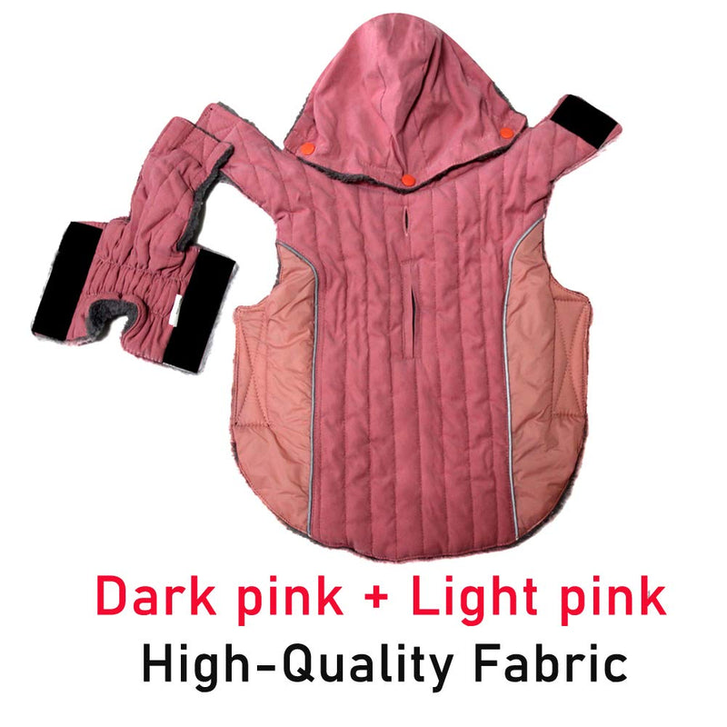 Fleece Dog Hoodie for Medium Dogs Super Warm Doggie Jacket for Cold Winter Dog Coats,Pink L Large (Pack of 1) Pink