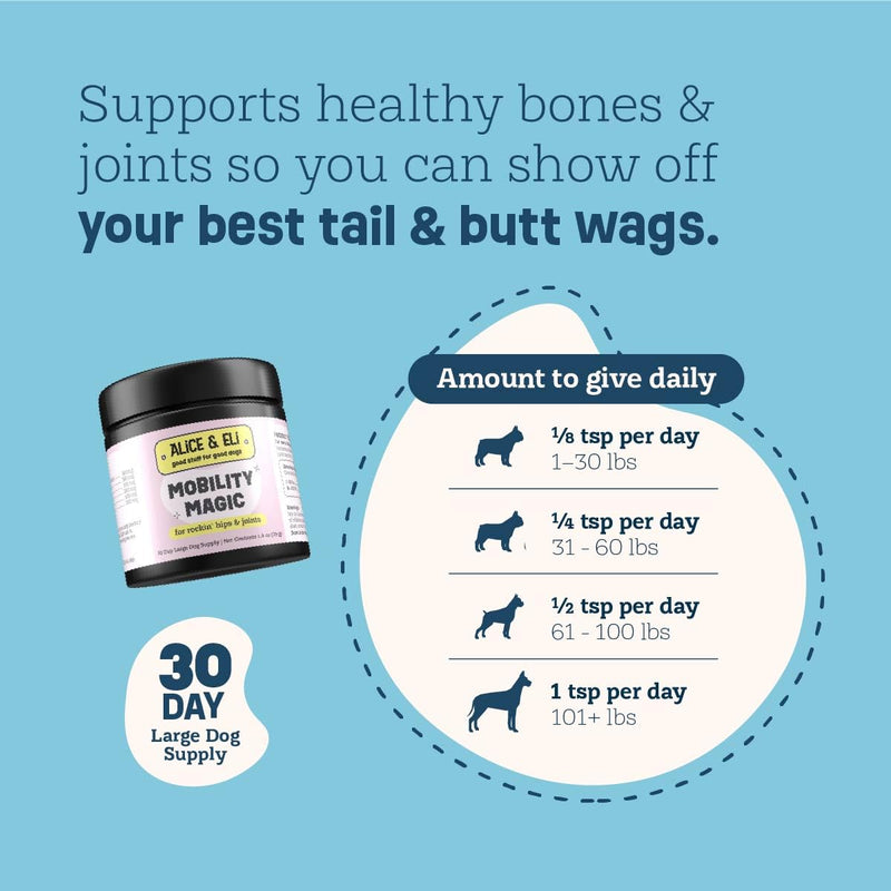 Alice & Eli Mobility Magic - Hip & Joint Supplement for Dogs - Supports Mobility with Chondroitin, Collagen, Hyaluronic Acid & Cat's Claw - PawsPlanet Australia