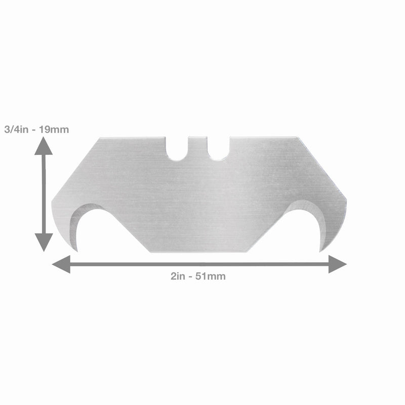 Hook Blade 10 Pack - Utility Knife Hooked Razor Blades in Storage Box - Heavy Duty SK5 Replacement Refills for Carpet, Roofing Knife, Box Cutter 10 Blades Hook - PawsPlanet Australia