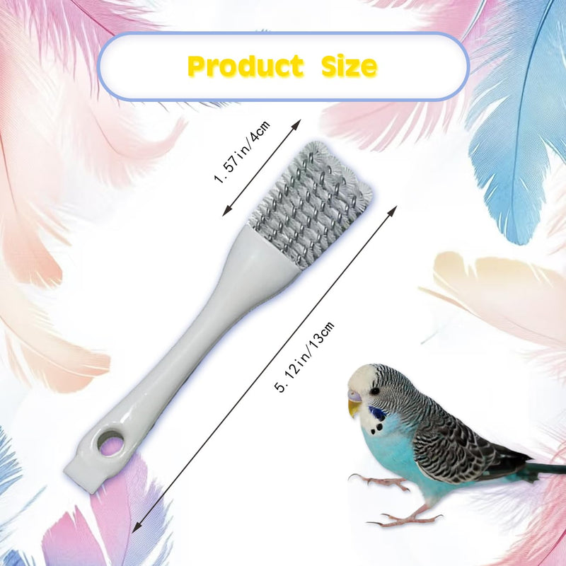 2-in-1 Bird Cage Cleaning Brush & Poop Remover with Long Handle – Scraper, Curved Brush for Parrot Cages, Kennels, and Perches – Rust-Resistant Pet Habitat Cleaning Tool (2 Pcs) (Grey+White) Grey+white - PawsPlanet Australia