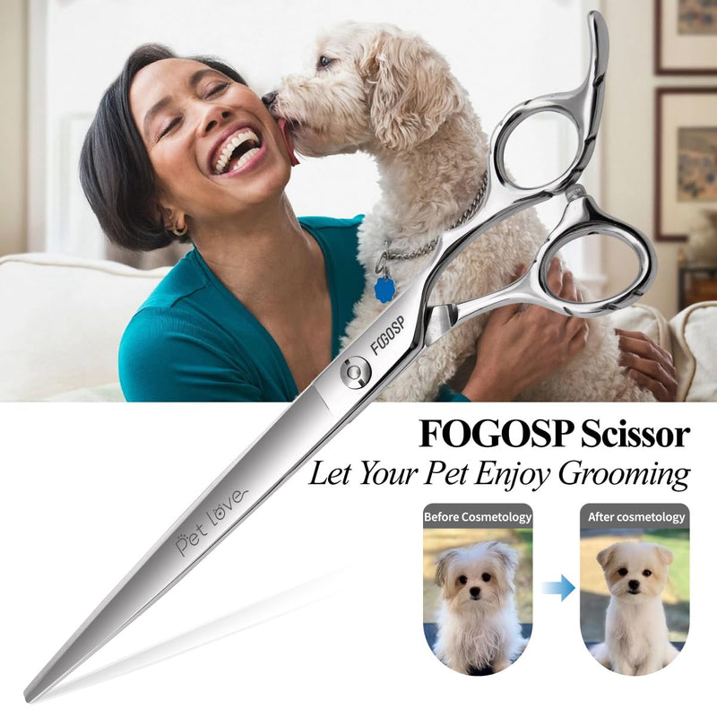 9.0'' Dog Grooming Scissors Straight Professional Pet Grooming Shears for Thick Long Hair Large Dog Cat (9.0 In, Straight) 9.0 inch - PawsPlanet Australia