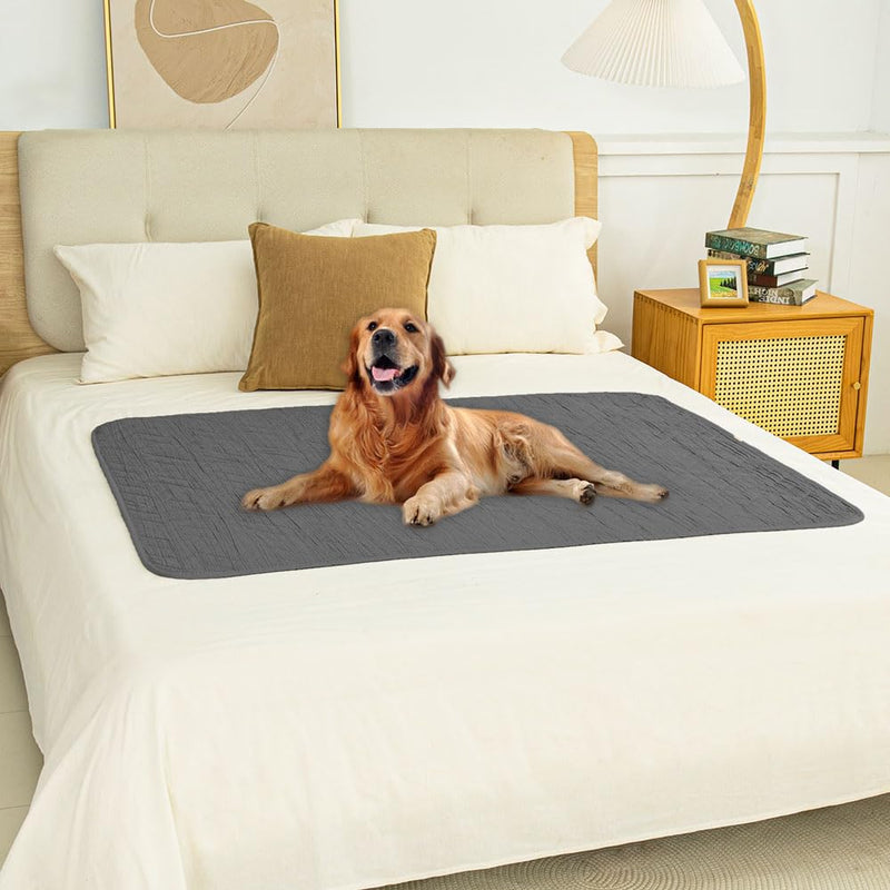 Ameritex 100% Waterproof Dog Bed Blankets Double Sided Dog Couch Cover Knurling Pattern pet Bed Cover Reversible Furniture Couch Sofa Car for Puppy Kids 40x50 Inch(Pack of 1) Darkgrey/Lightgrey - PawsPlanet Australia