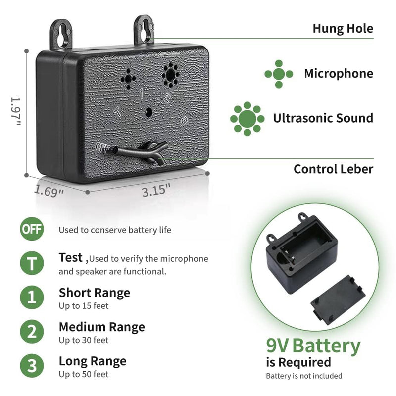Anti Barking Device, Dog Barking Control Devices,Ultrasonic Dog Bark Deterrent, Mini Sonic Repellent 50 FT Control Range Safe for Dogs Portable Indoor & Outdoor Black