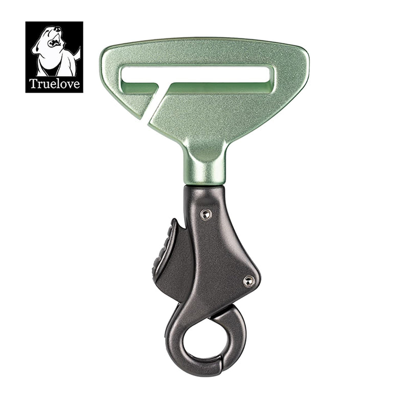 TRUE LOVE Vehicle Seat Belt Safety Buckle Lock, Fit Pet Harness Dog Car Travel Portable Lightweight Unisize Green/Gray - PawsPlanet Australia