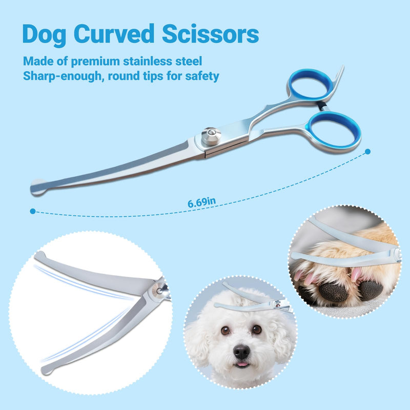 4 in 1 Dog Grooming Scissors,Premium Dog & Cat Grooming Scissors Kit with Safety Round Tips,Professional Thinning Shears Pet Shears for Pet Supplies - PawsPlanet Australia
