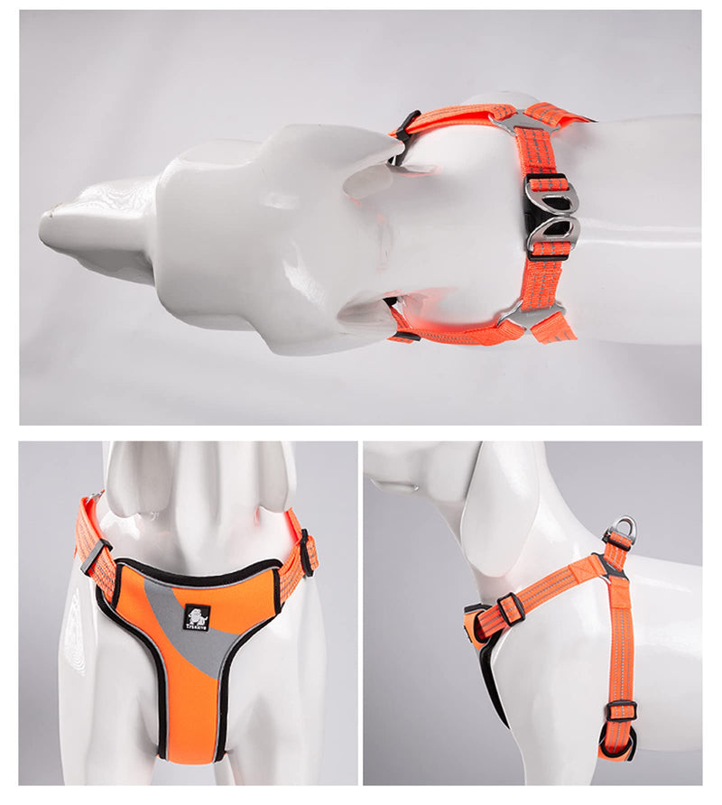 TRUE LOVE Dog Harness TLH5991 Anti Pull Safety Vest Step-in Style Harness for More Comfort and Less Tug Reflective Pet Harness by Truelove M Orange