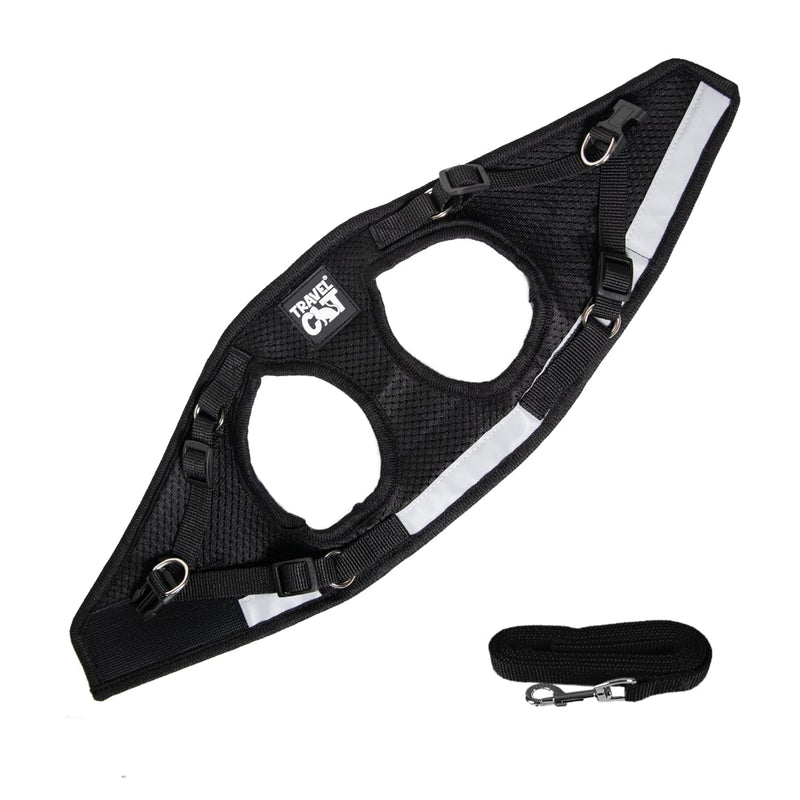 Travel Cat & Stray Cat Harness and Leash Set - Adjustable Fit Mesh Cat Harness and Reflective Strap - Comfort Escape Proof Harness for Cats, Kitten for Outdoor Walking,Hiking (Small, Black) S - PawsPlanet Australia