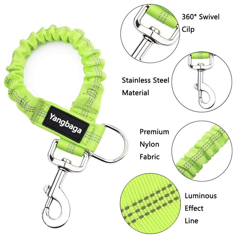 Yangbaga Dog Leash Extender, Shock Absorber Bungee Leash Attachment, Durable Nylon Dog Tie Out Extension with Stainless Steel Swivel Clips Green for dogs < 20lbs - PawsPlanet Australia