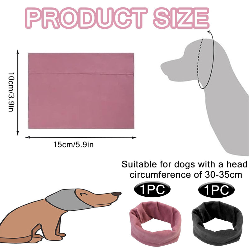 2 Pcs Dog Snood, Dog Ear Defenders, Dogs Ear for Anxiety Relief, Ears Protectors for Bath Drying, Pet Ears Protector (Pink, Black)