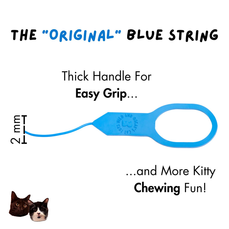 Niko and Oscar's Cat Toys | The Blue String | Cat String Toy | (1-Pack, Original, Blue) 1-Pack, Original - PawsPlanet Australia