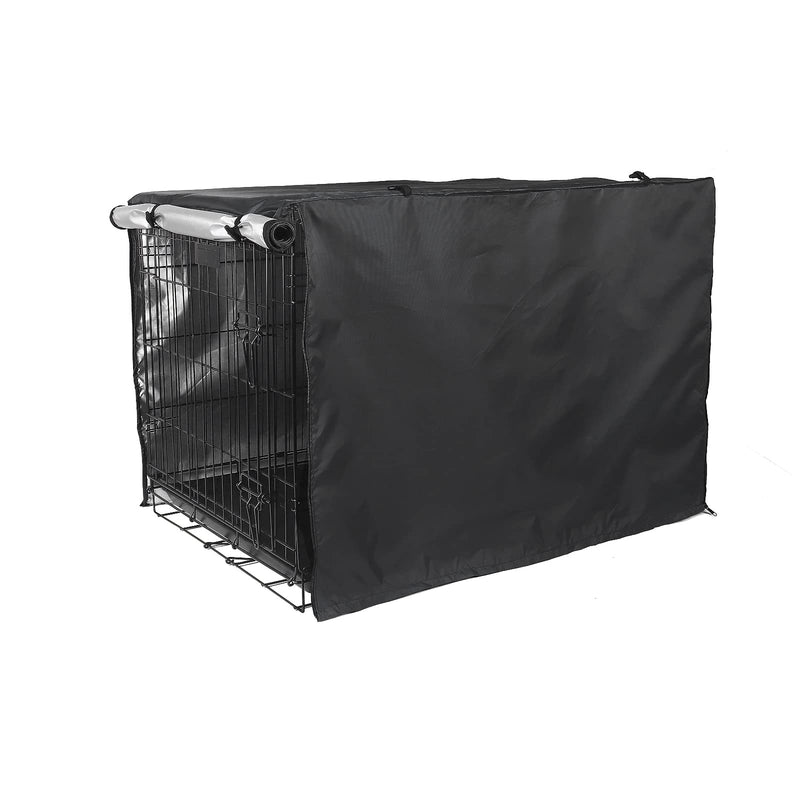 Dog Crate Cover 36 inch - Double Door, Dog Kennel Indoor, Waterproof Dog Kennel Cover with Air Vent Window, for Indoor/Outdoor Most Wire Dog Crate(Black) 36.0"L x 23.0"W x 25.0"H Black - PawsPlanet Australia