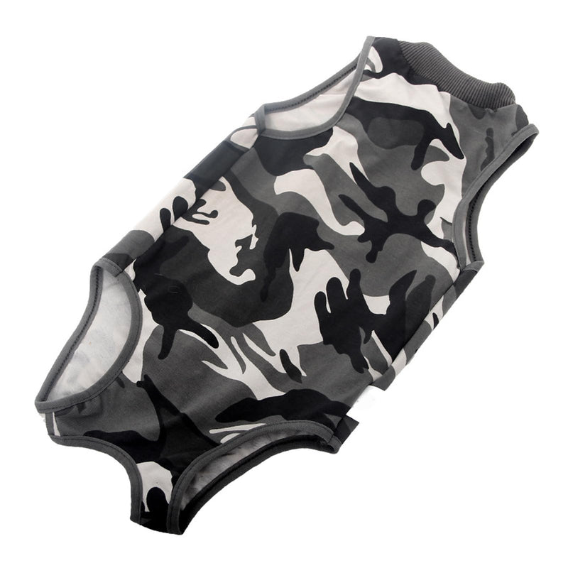 Zerodis Cat Cleaning and Grooming Accessories√∂r Recovery Suit, Post-Op Suit for Cats after Surgery with Camouflage Pattern and Button Design Made of Modal for Wound Healing and Licking (Camouflage L) Camouflage L