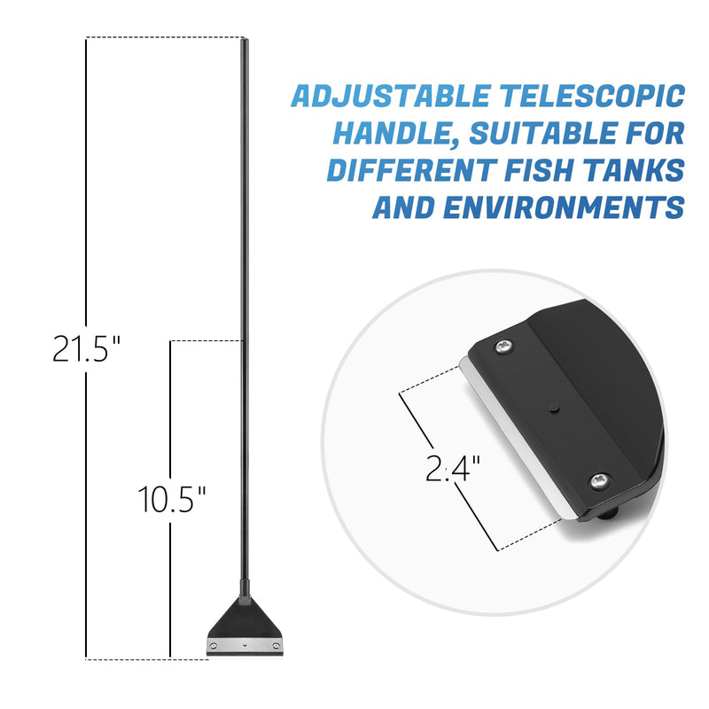 CXY Aquarium Cleaning Tools, Telescopic Handle Aquarium Cleaner, Aluminum Alloy Algae Scraper, with 10 Blades - PawsPlanet Australia