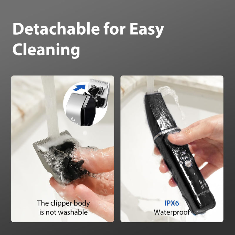 Dog Grooming Kit, Dog Clippers for Grooming for Thick Curly Coats, Professional Pet Hair Shaver Paw Trimmer Cordless Rechargeable Low Noise for Dogs Cats Animals Face Ear Black - PawsPlanet Australia
