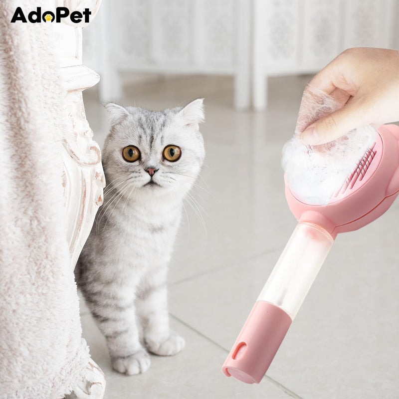 Pet Grooming Brush – Cat Paw Design Self-Cleaning Slicker with Water Spray, Rounded Bristles for Dogs & Cats, Removes Loose Hair & Tangles