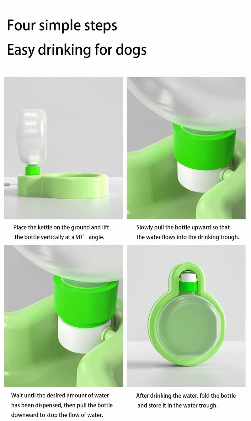 Pet Water Bottle, Portable Dog Small Water Bottle, Collapsible Leak Proof Puppy Drinker for Outdoor Walking, Traveling, Food Grade Plastic, (12 oz Green) - PawsPlanet Australia