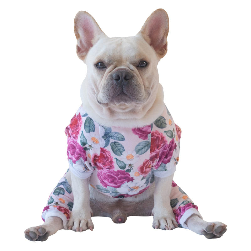 CuteBone Dog Pajamas Flower Puppy Clothes Soft Pjs Birthday Outfit Girl P178S Small Floral