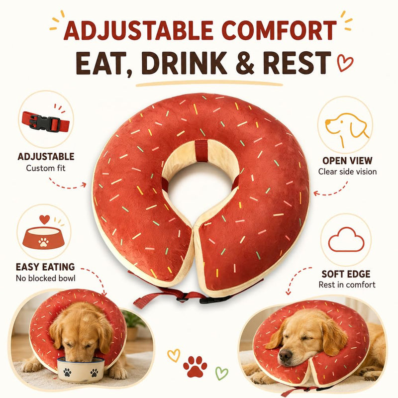 Inflatable Dog Collar, Dog Collar Leak Protection with Adjustable Buckle, HMCEY Inflatable Collar Dog, Soft Protective Collar for Dogs, Post-Operative Neck Collar for Cats, Small, Medium and Large Pets - M