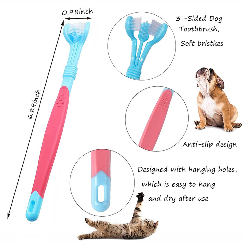Pet Toothbrush Kit,9 PCS Dog Finger Tooth Brush,360-Degree Toothbrush to Convenient Clean Pet Teeth,Removing Bad Breath Tartar Cleaning Brushes for Dog Cat Oral Health (9 PCS)
