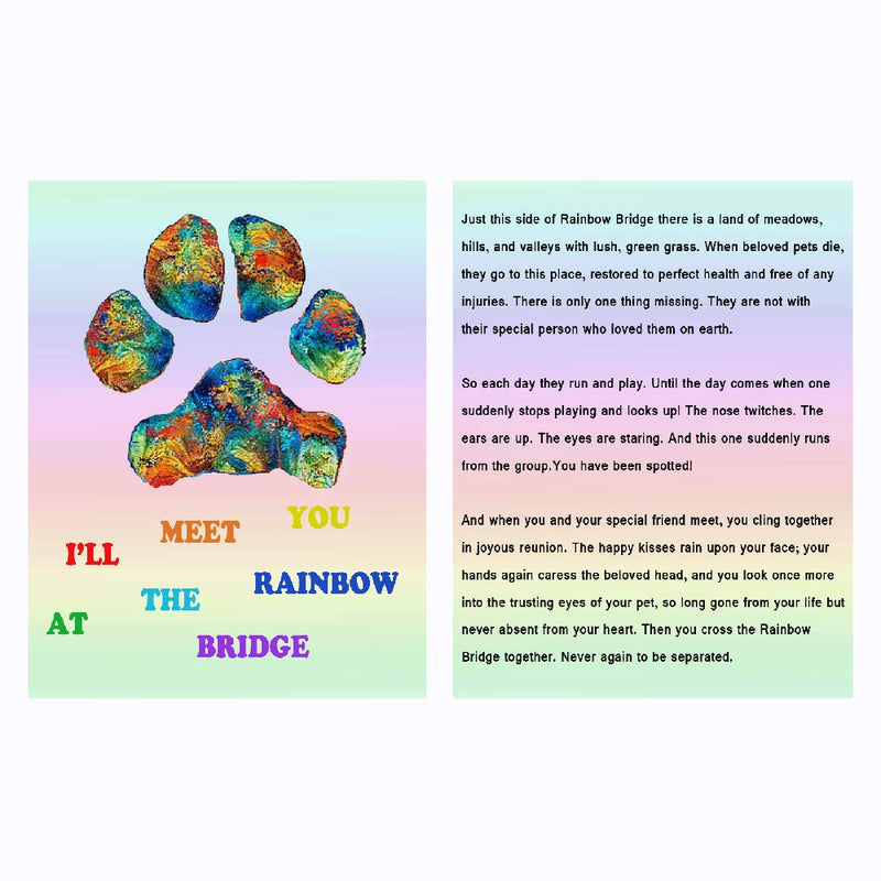 Rainbow Bridge Pet Memorial Gift Lava Bead Bracelet in Memory of Dogs Cats - PawsPlanet Australia