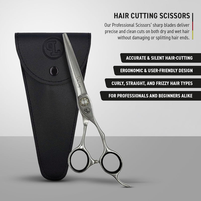 Professional Hair Cutting Scissors 6.5" Since 1852 – Premium Shears for Beauty Students, Beginner Stylists & Premium Home Use, Convex Blades, Ball-Bearing Tension System + Pouch