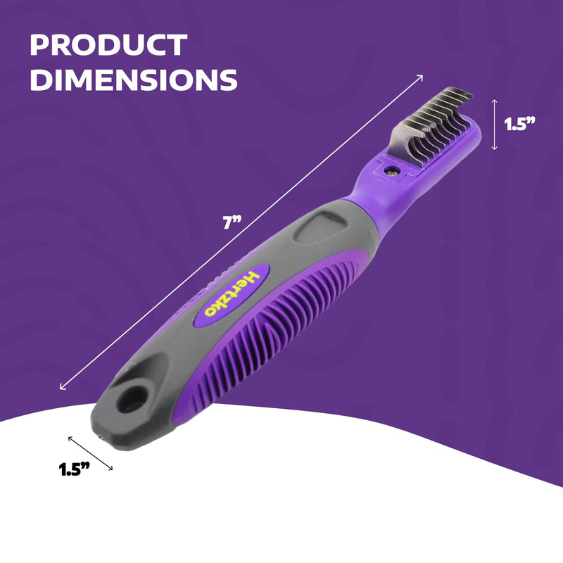 Hertzko Cat and Dog Dematting Tools Single Sided Dog and Cat Dematting Comb - for All Pets - Effortlessly Removes Tangles, Mats, and Loose Fur - Safe, Easy Grooming for Cats and Dog - Large - PawsPlanet Australia